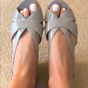 Patten leather wedges.  Size 9.5